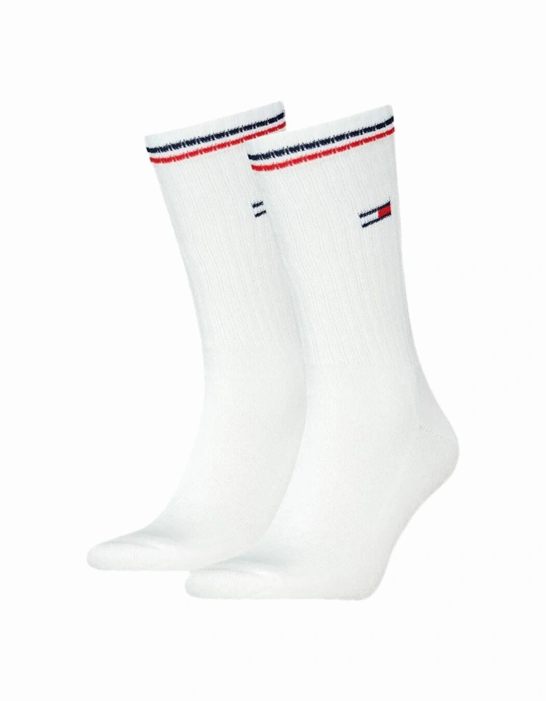 2-Pack Tommy Jeans Logo Sports Socks, White