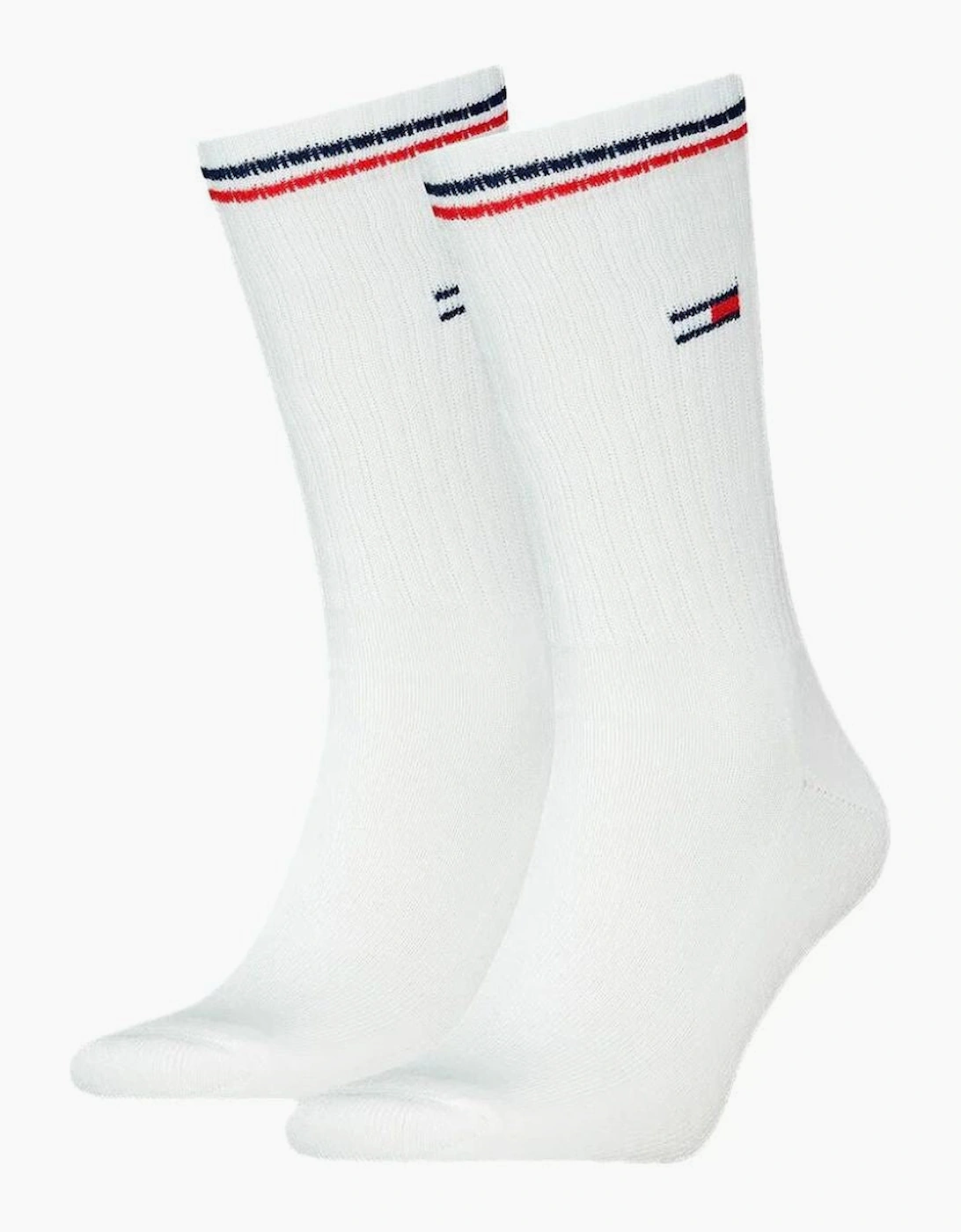 Tommy Hilfiger Men's White/White 2-Pack Tommy Jeans Logo Sports Socks, - Size 7.5/8/5/5.5/6/6.5/7