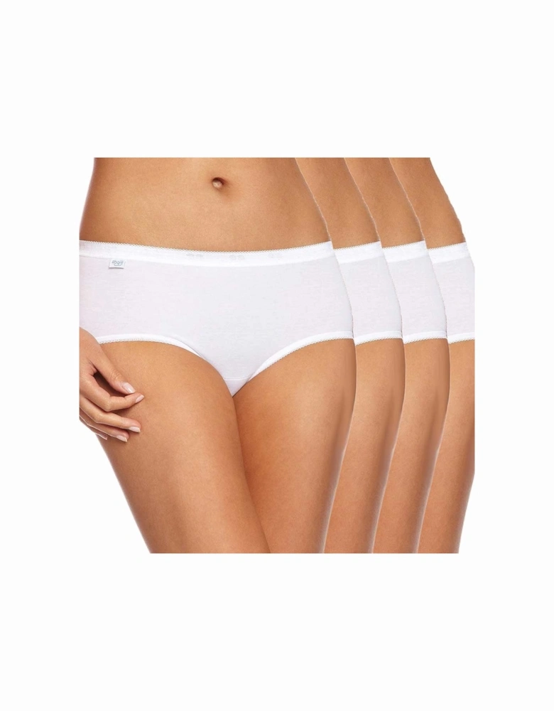 Basic+ 4-Pack Midi Briefs, White