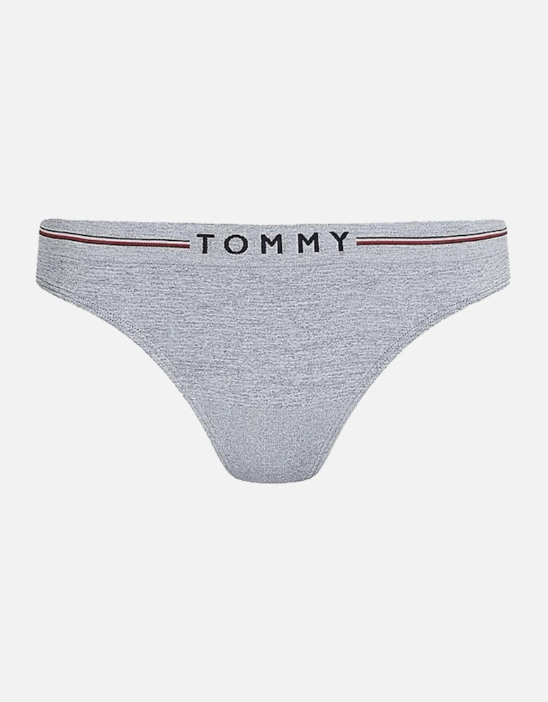 Seamless Logo Thong, Medium Grey Heather