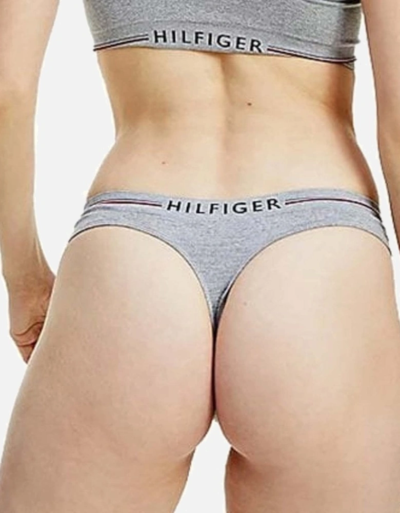 Seamless Logo Thong, Medium Grey Heather