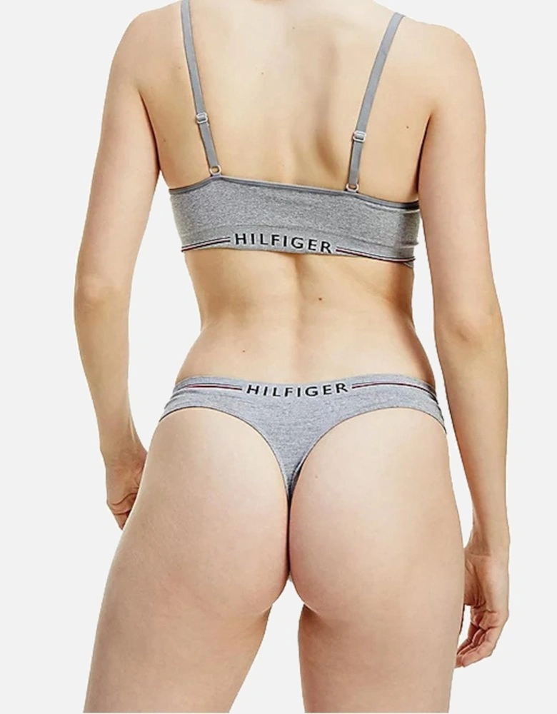 Seamless Logo Thong, Medium Grey Heather