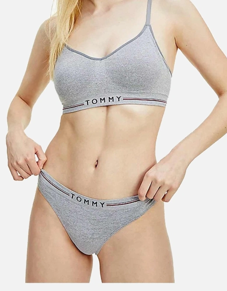 Seamless Logo Thong, Medium Grey Heather