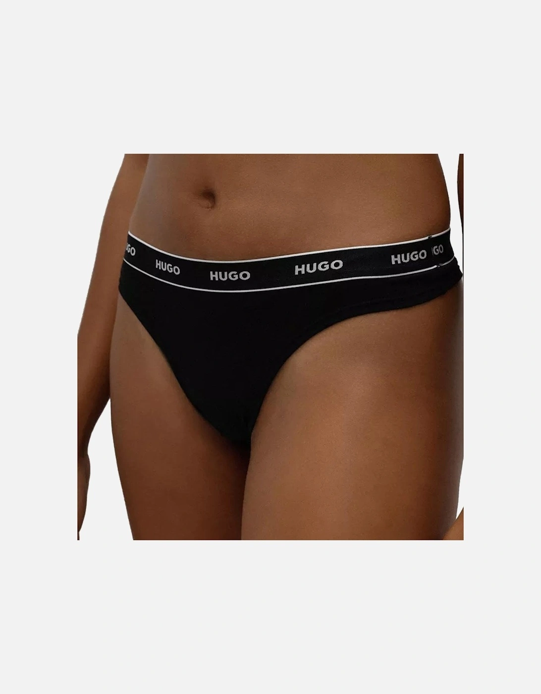 3-Pack Logo Thong, Black/White/Black