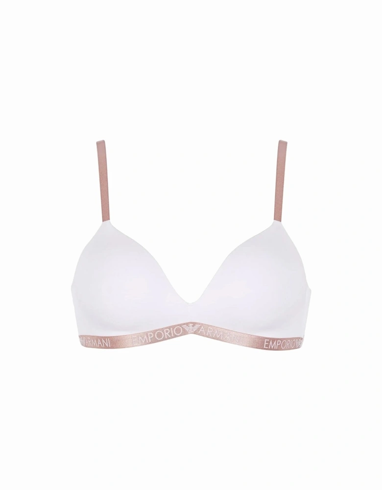 Basic Cotton Padded Triangle Bra, White