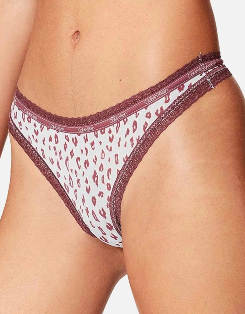 CK Lace Thong, Cheetah Shadow/Polished Blue