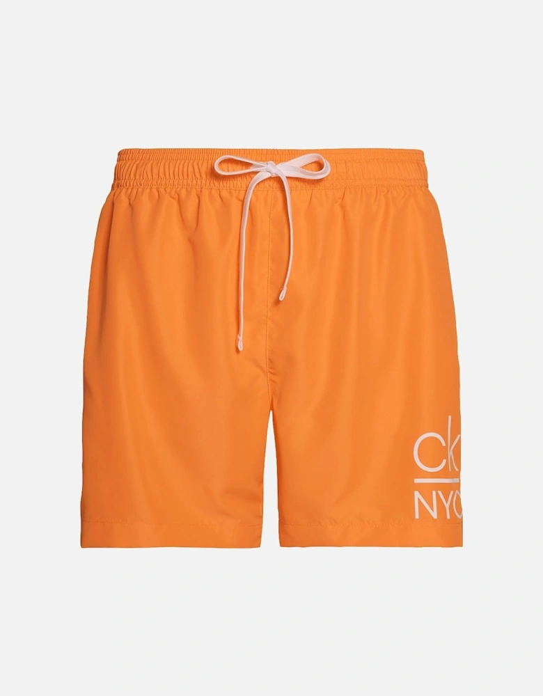 CK NYC Medium Drawstring Swim Shorts, Orange Pop