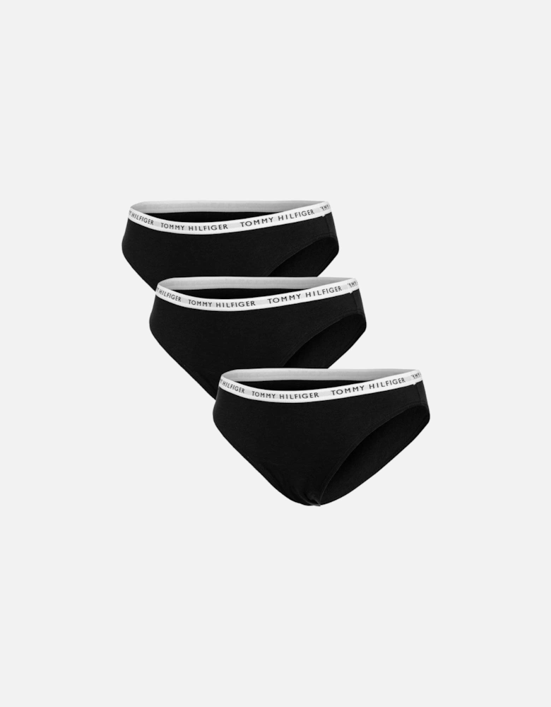 3-Pack Logo Waistband Bikini Briefs, Black