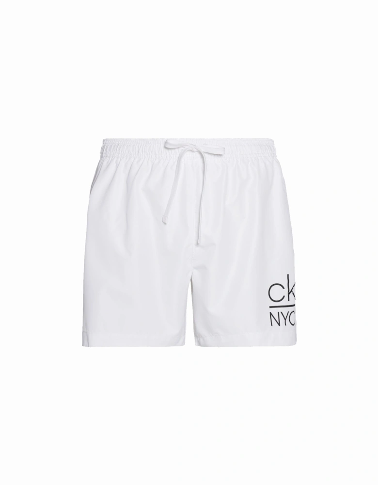 CK NYC Medium Drawstring Swim Shorts, PVH Classic White