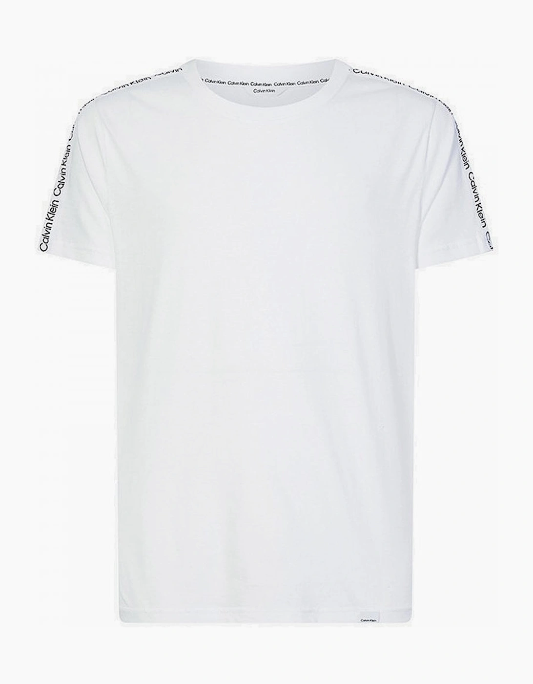 Calvin Klein Men's Logo Tape Swimwear Beach T-Shirt, White - Size: 36