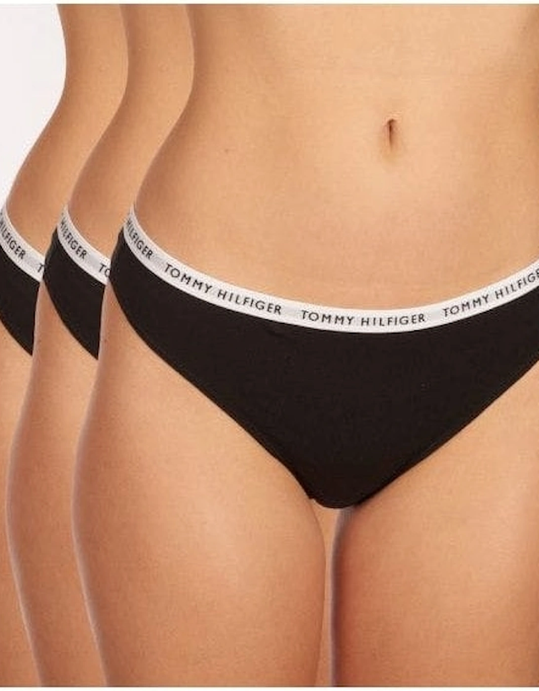 3-Pack Logo Waistband Thongs, Black