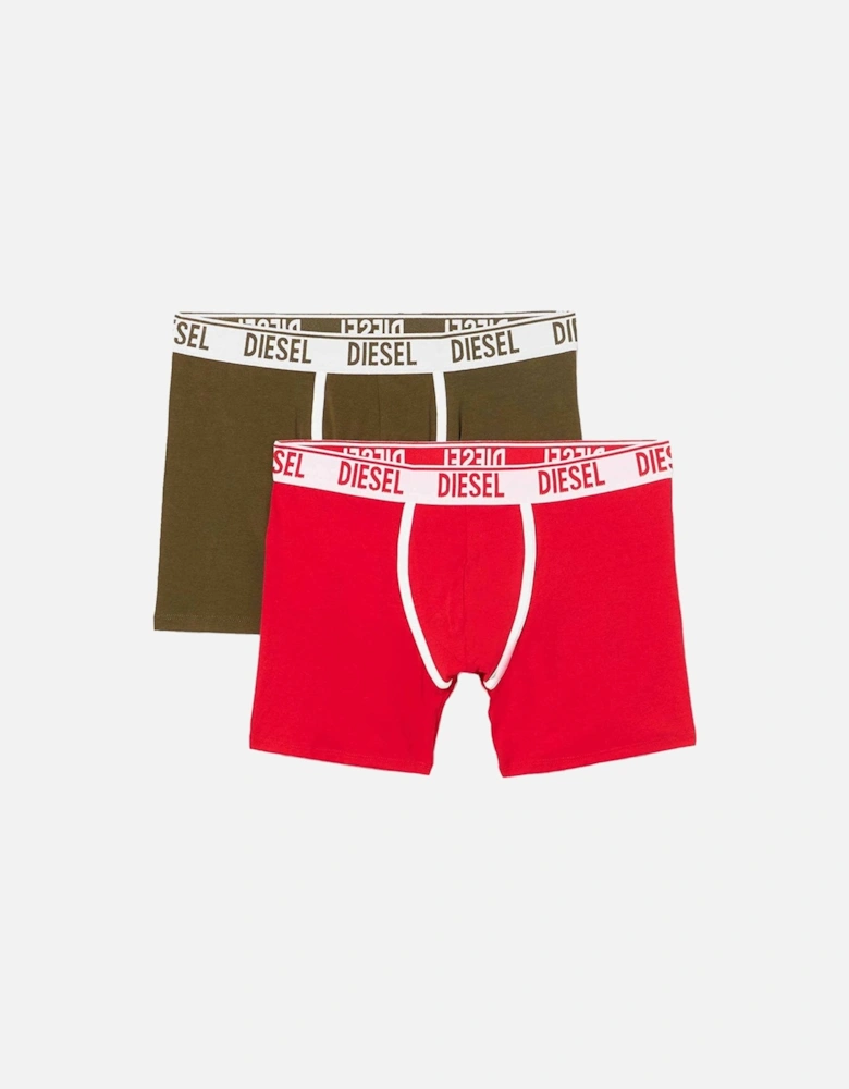 2-Pack Umbx Sebastian Cotton Stretch Boxer Brief, Red / Green