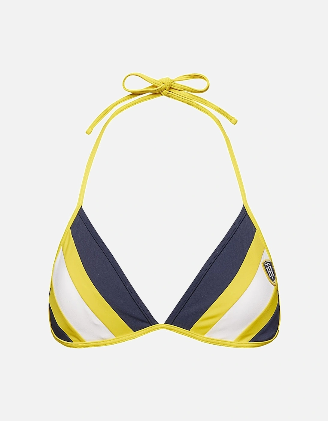 Halterneck Triangle Stripe Bikini Top, Navy Blazer, 5 of 4