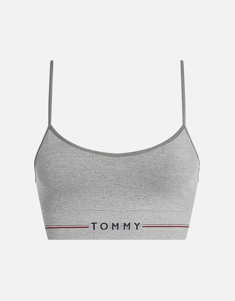 Seamless Logo Unlined Bralette, Medium Grey Heather