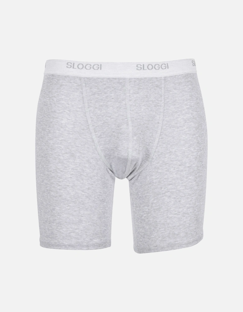 Basic Long Boxer Brief, Grey Melange