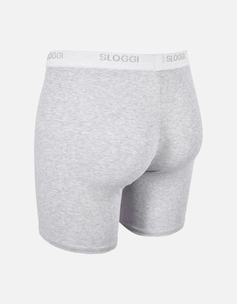 Basic Long Boxer Brief, Grey Melange