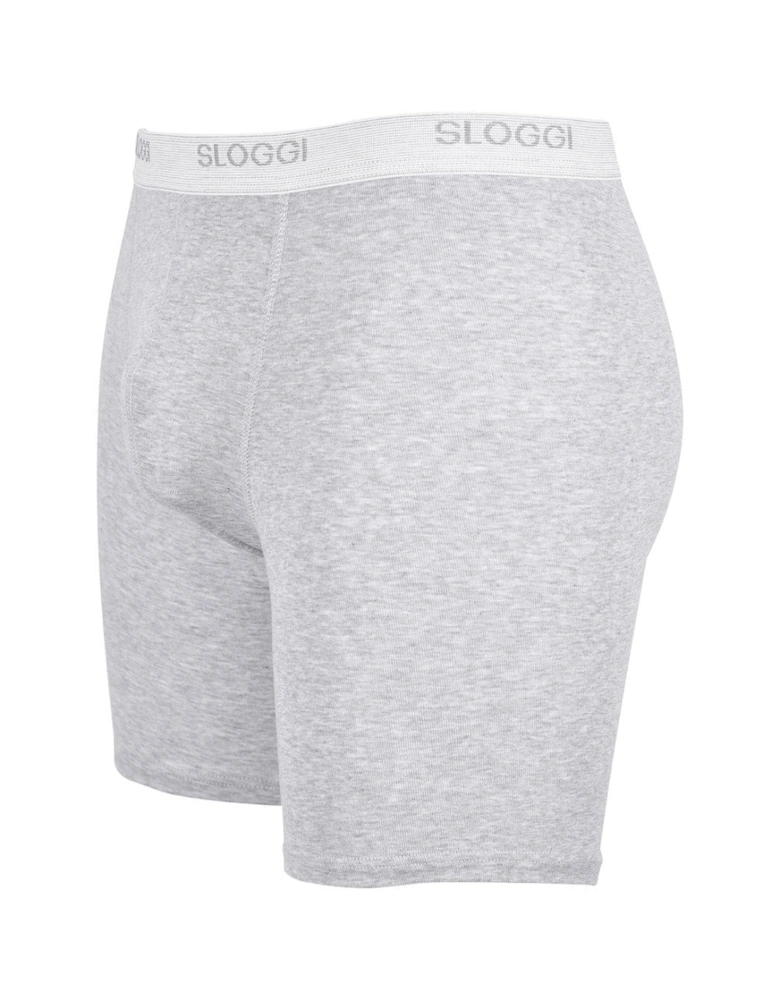 Basic Long Boxer Brief, Grey Melange