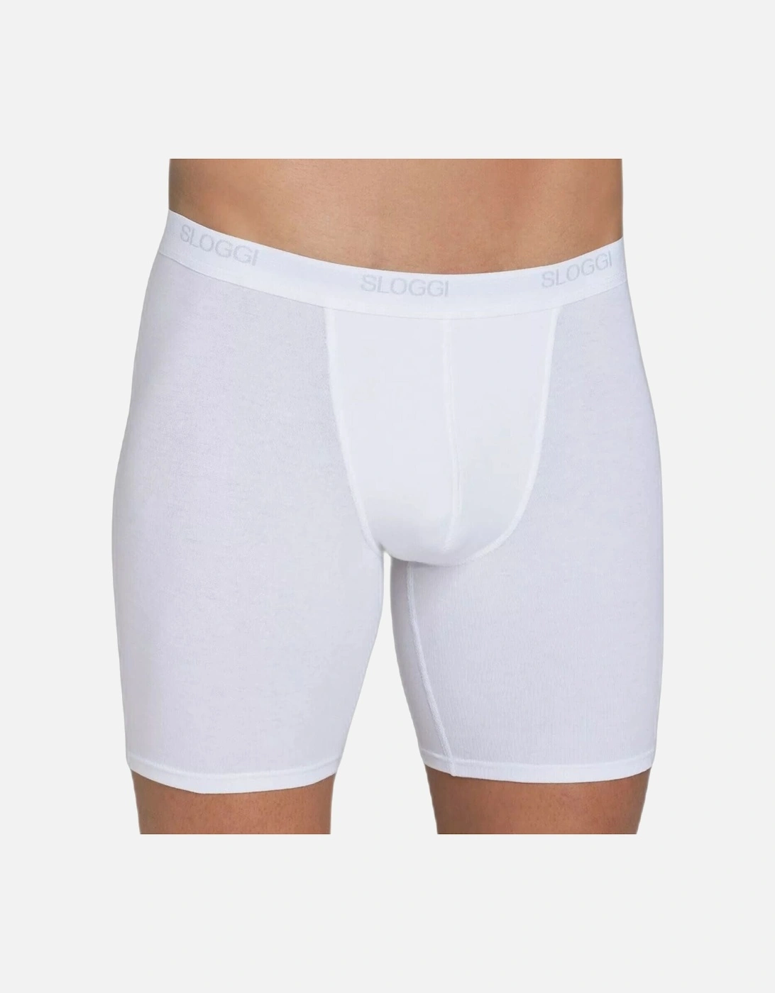 Basic Long Boxer Brief, White