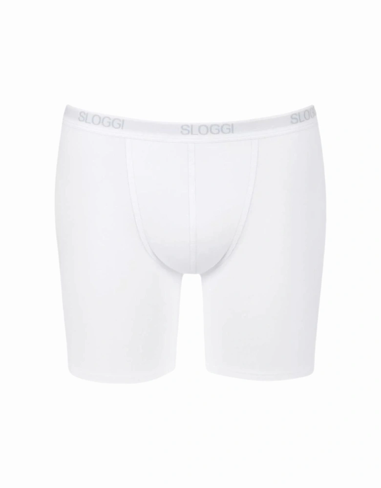 Basic Long Boxer Brief, White