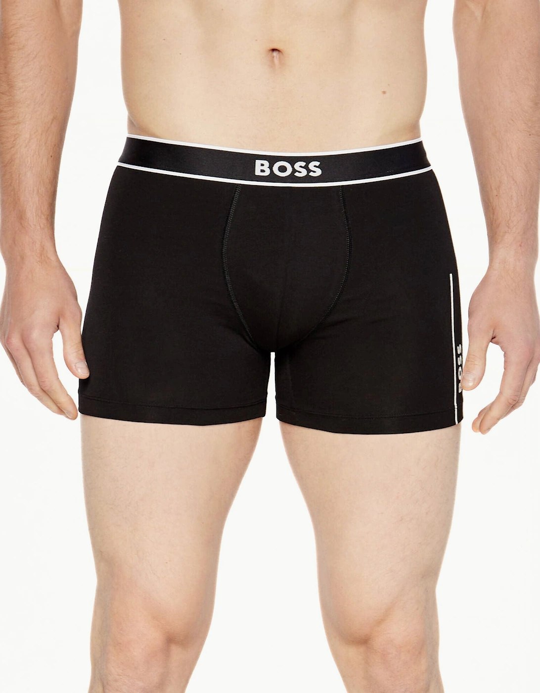 Hugo Boss Men's Black 24 Side Logo Boxer Brief,  33/32/32 M