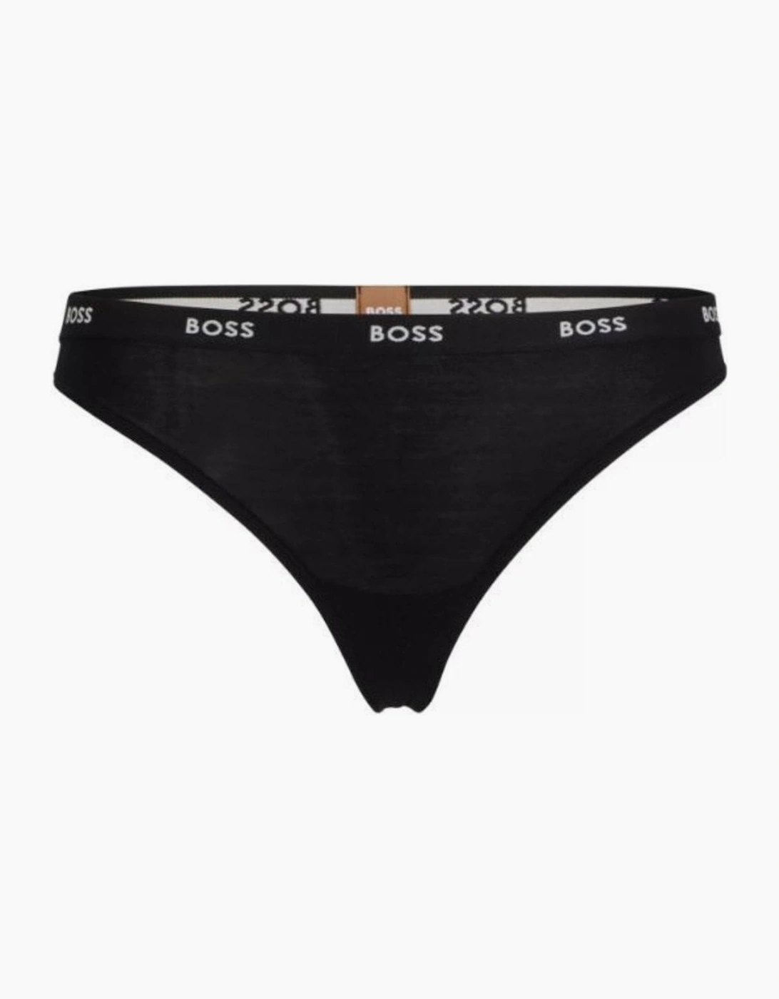 Hugo Boss Women's Black Logo Waistband Thong, - : 8/None Xs