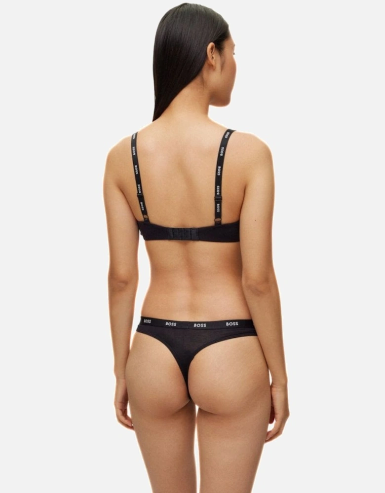 Logo Waistband Thong, Black