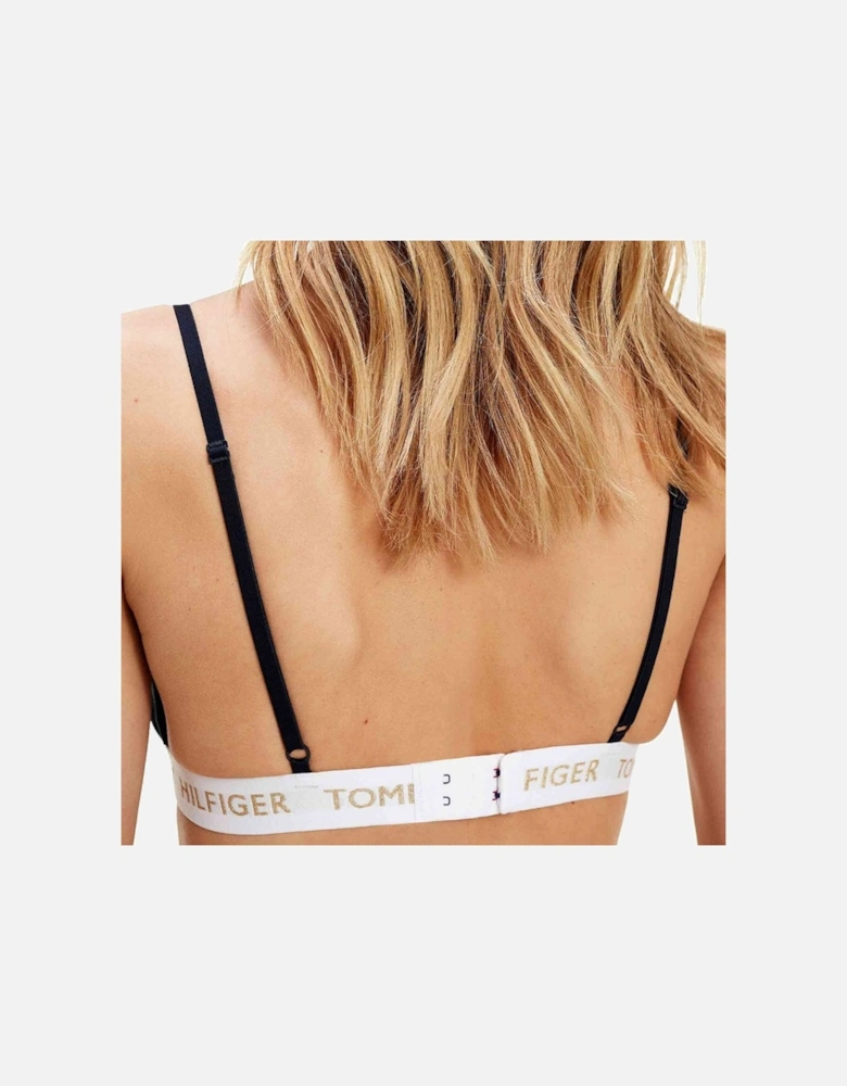 Velour Logo Padded Triangle Bralette, Desert Sky