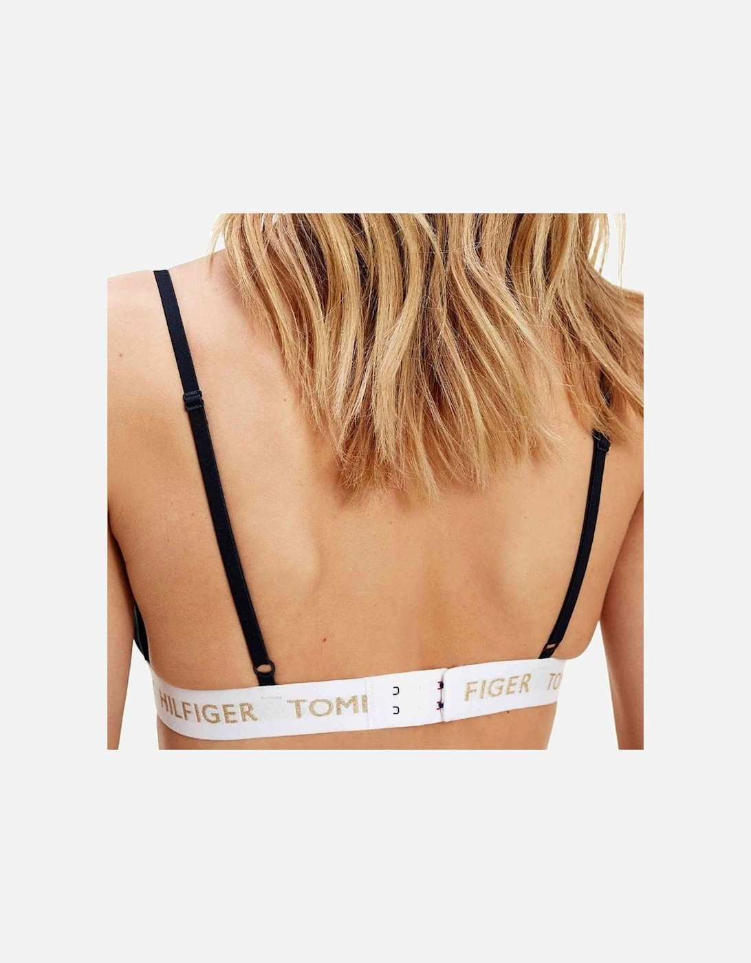 Velour Logo Padded Triangle Bralette, Desert Sky