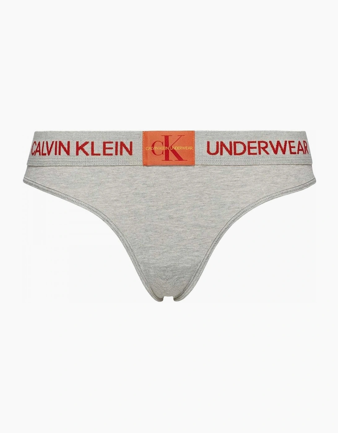 Calvin Klein Women's Grey Monogram Thong, Heather  12 M