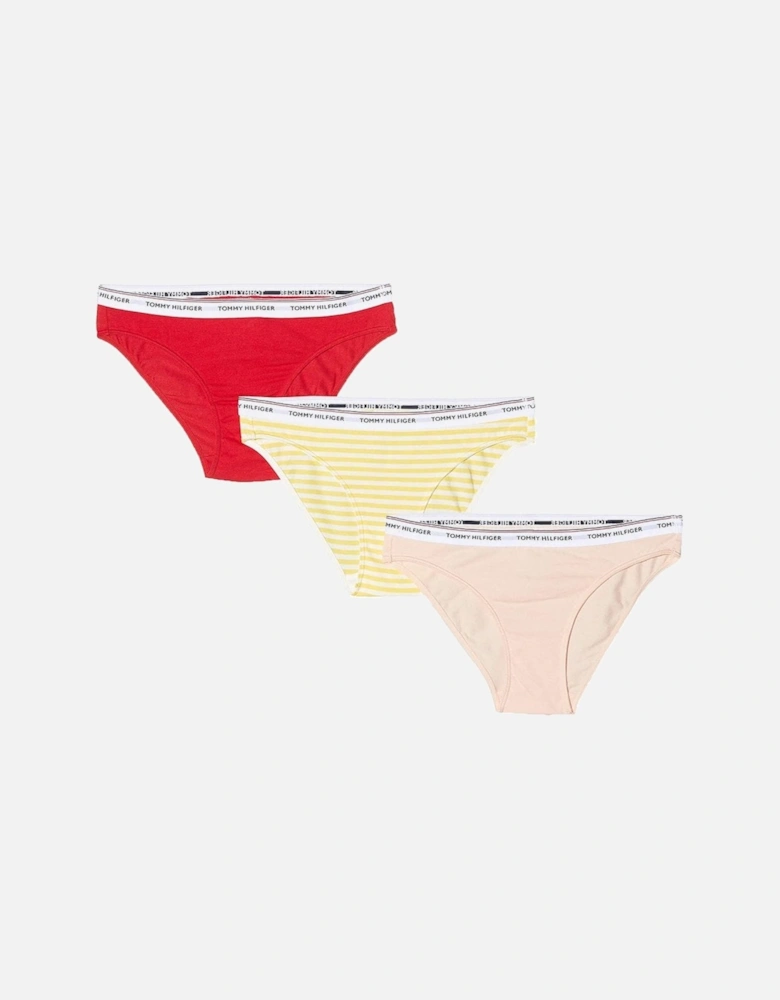 Essentials 3-Pack Bikini, Primrose Yellow / Pale Blush / Tango Red