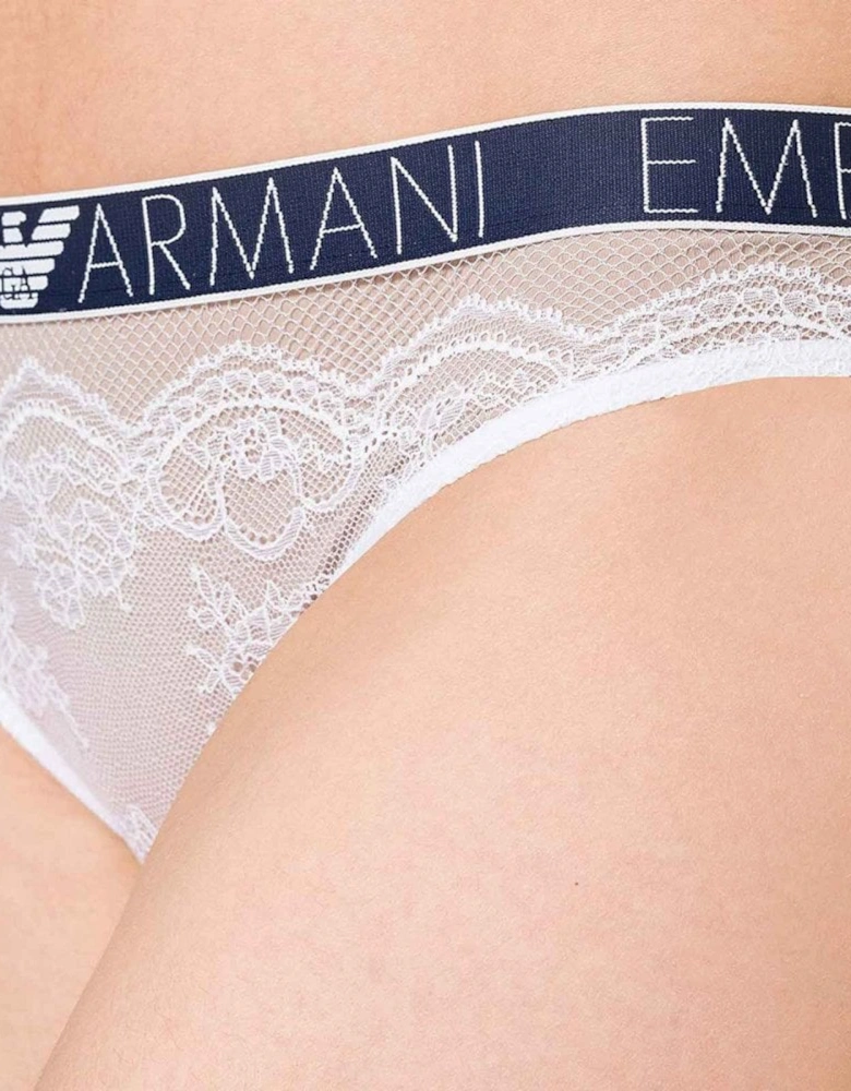 Logoband Lace Brief, White