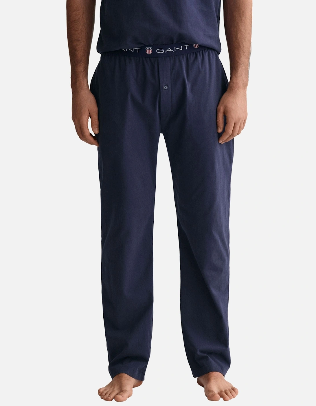 Shield Logo Waistband Jersey Pyjama Bottoms, Navy