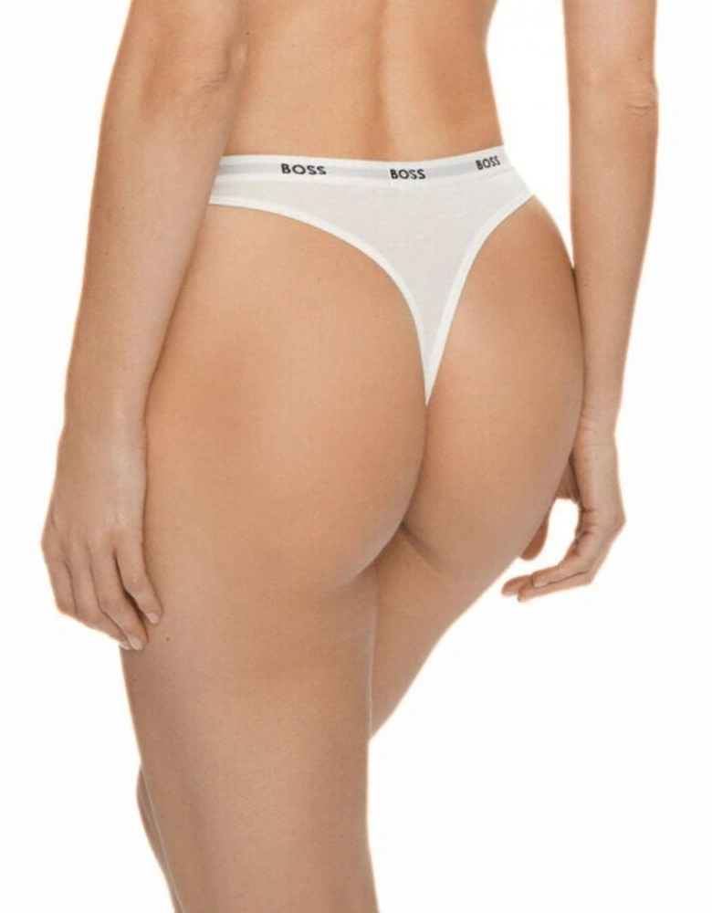 Logo Waistband Thong, White