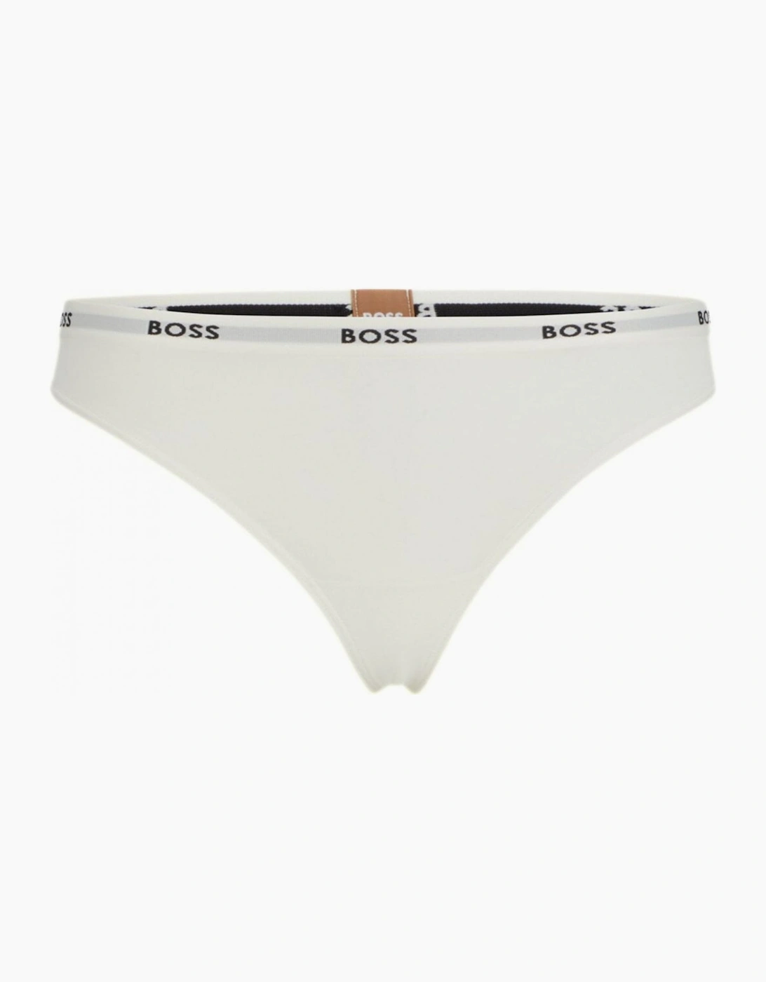 Hugo Boss Women's White Logo Waistband Thong, - : 8/None Xs