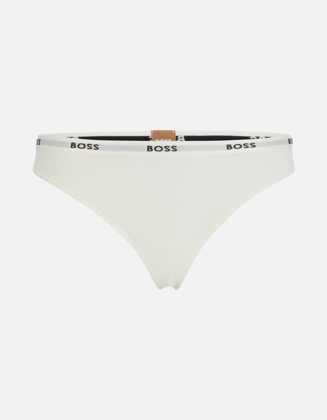 Logo Waistband Thong, White, 5 of 4