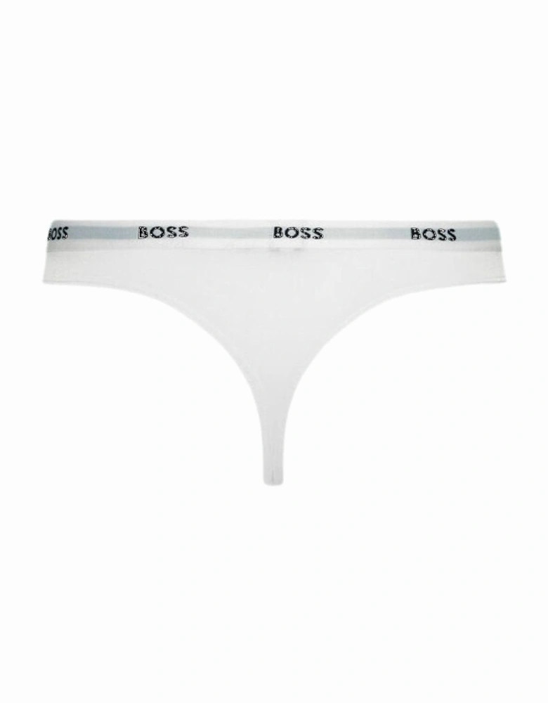 Logo Waistband Thong, White