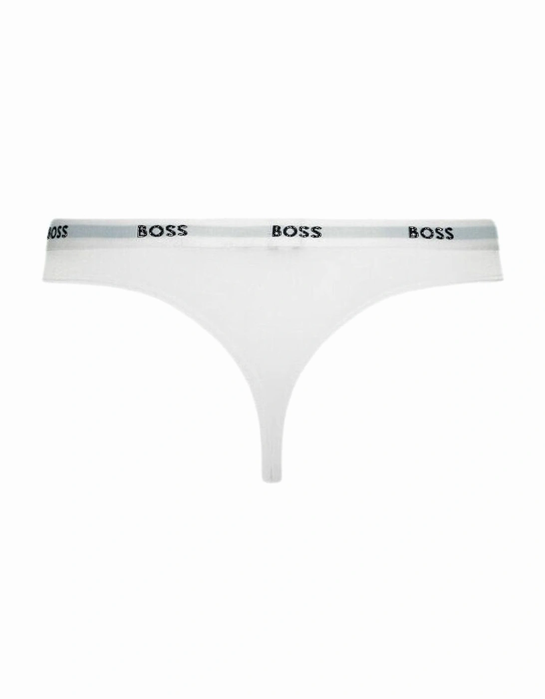 Logo Waistband Thong, White