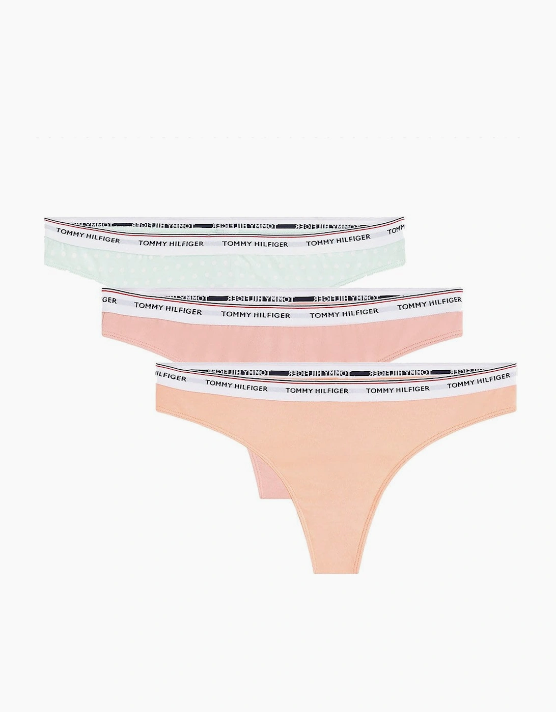 Tommy Hilfiger Women's Essentials 3-Pack Brief, Glacier/Rose Tan/Papaya Punch - Size: 8