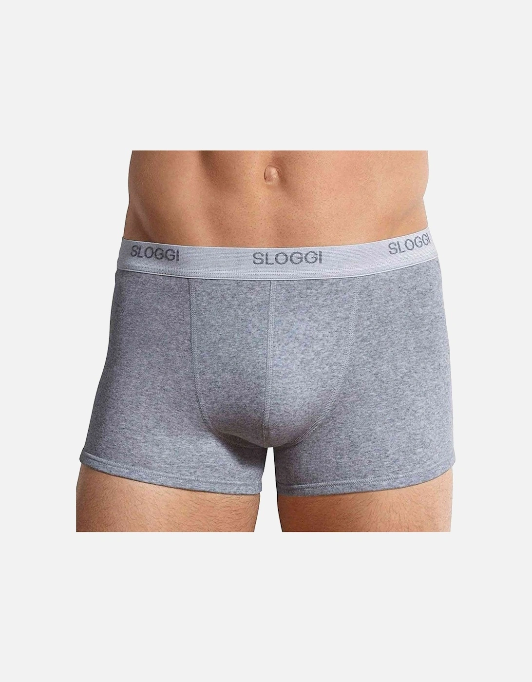 Basic Short Boxer Trunk, Grey Melange