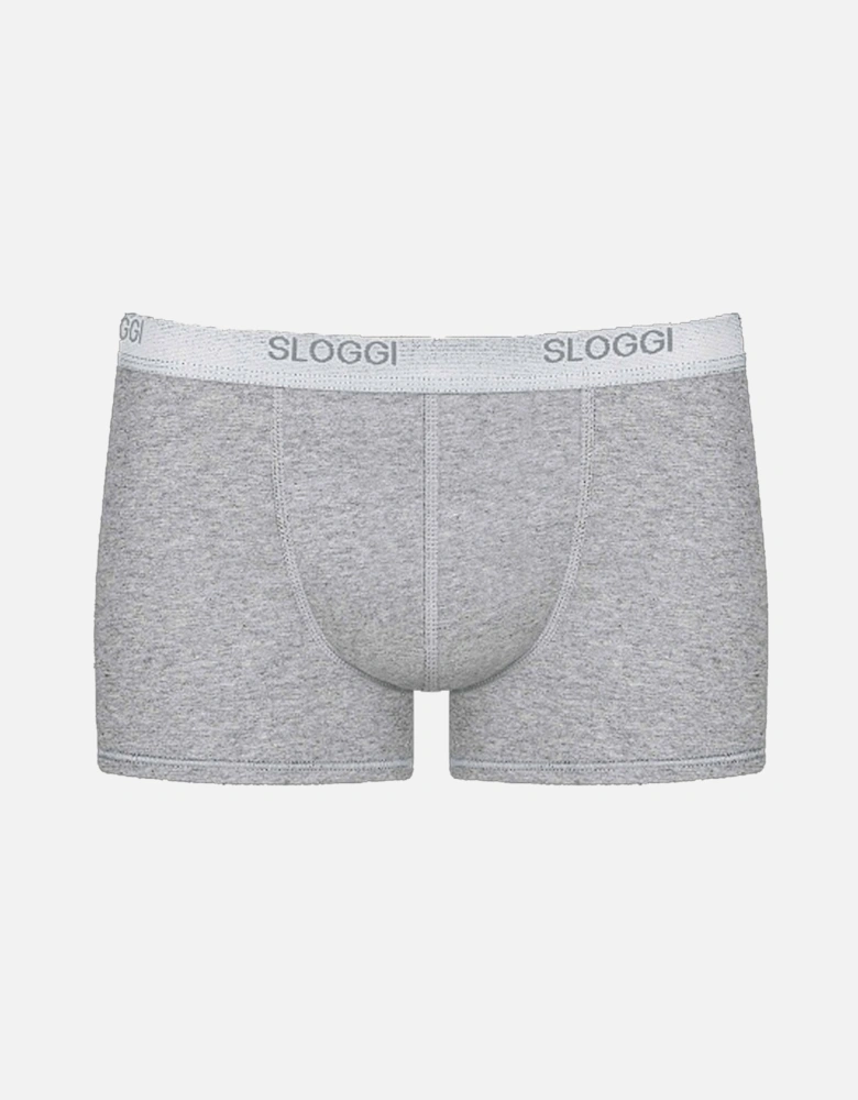 Basic Short Boxer Trunk, Grey Melange