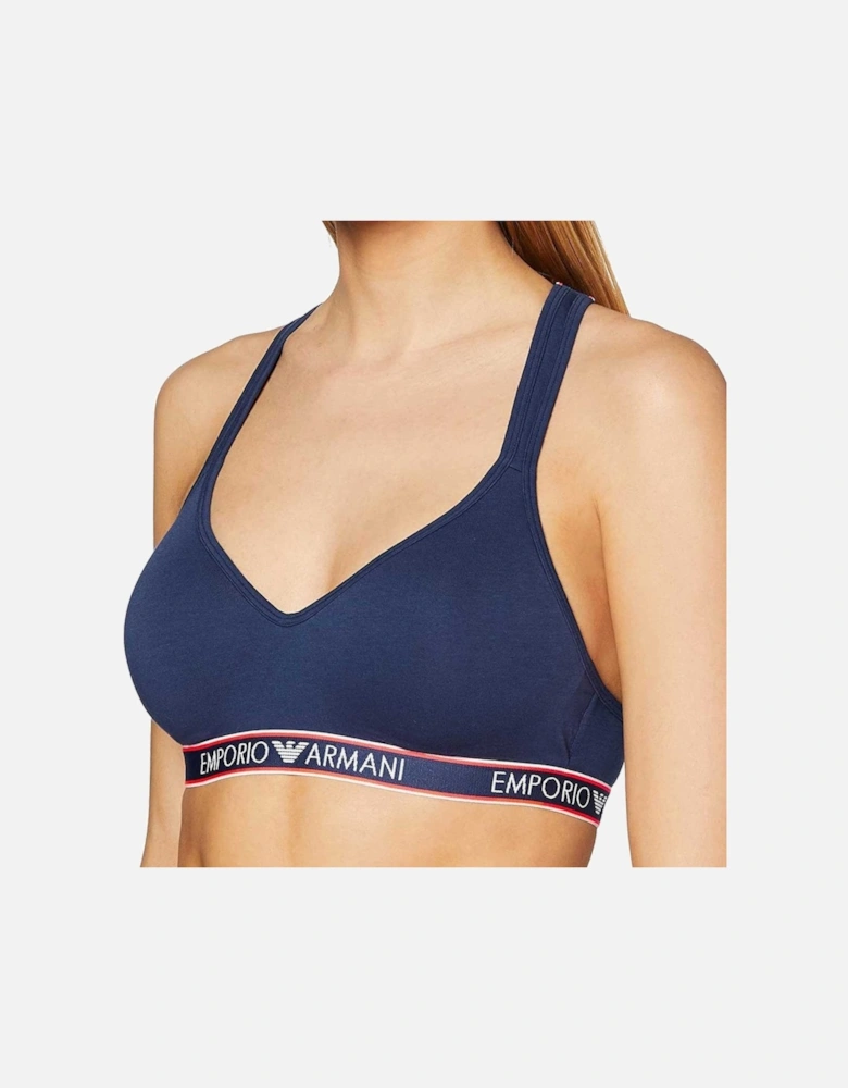 Visibility Iconic Logoband Padded Bralette, Indigo Blue