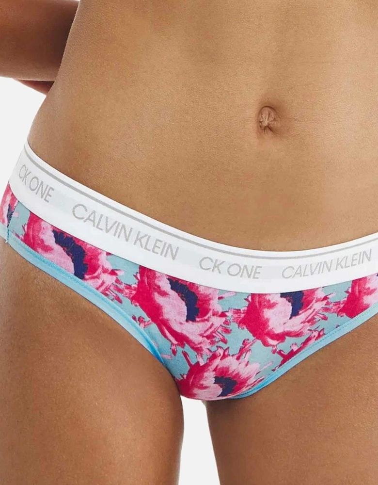 CK One Cotton Modal Blend Bikini Brief, Prosper Floral Print/Pink Smoothie