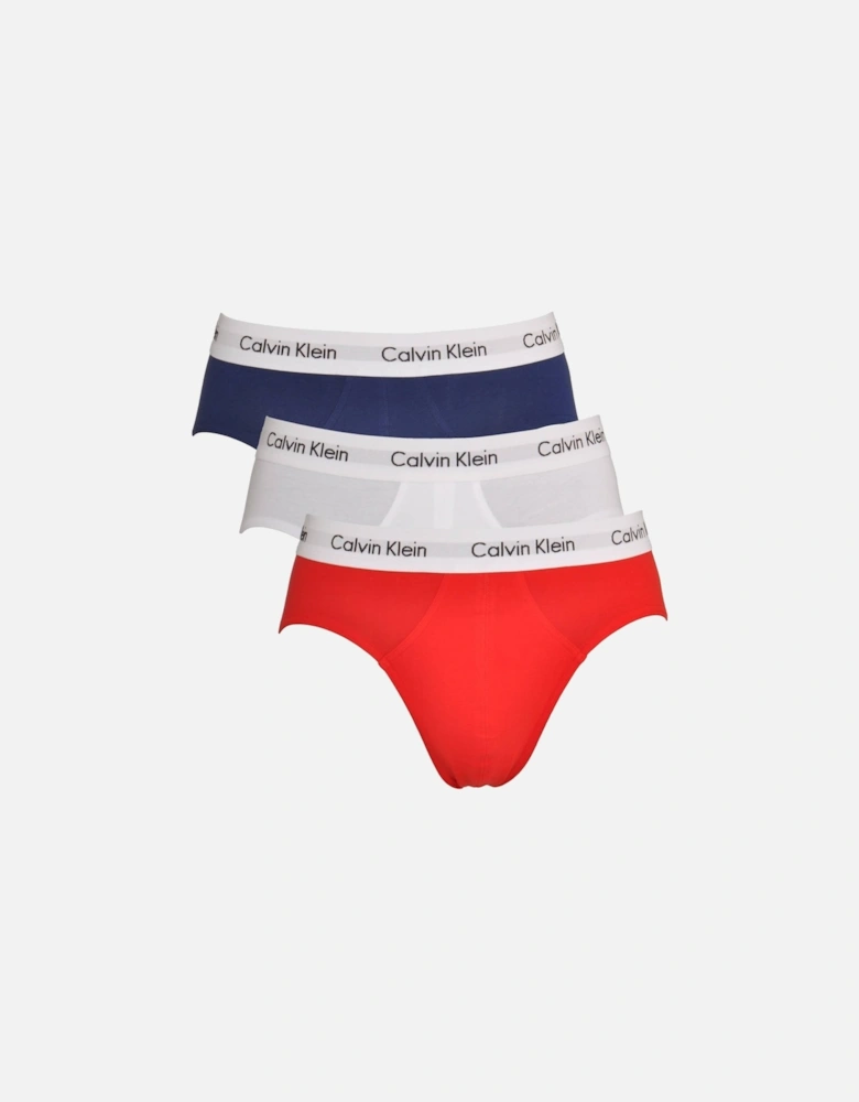 3-Pack Men's Briefs, Blue/Red/White