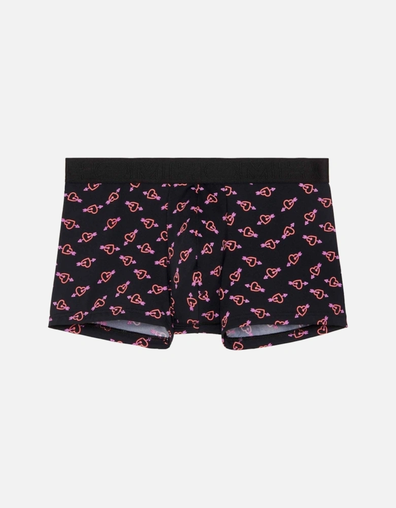 Neon Heart Microfiber Boxer Brief, Black Print