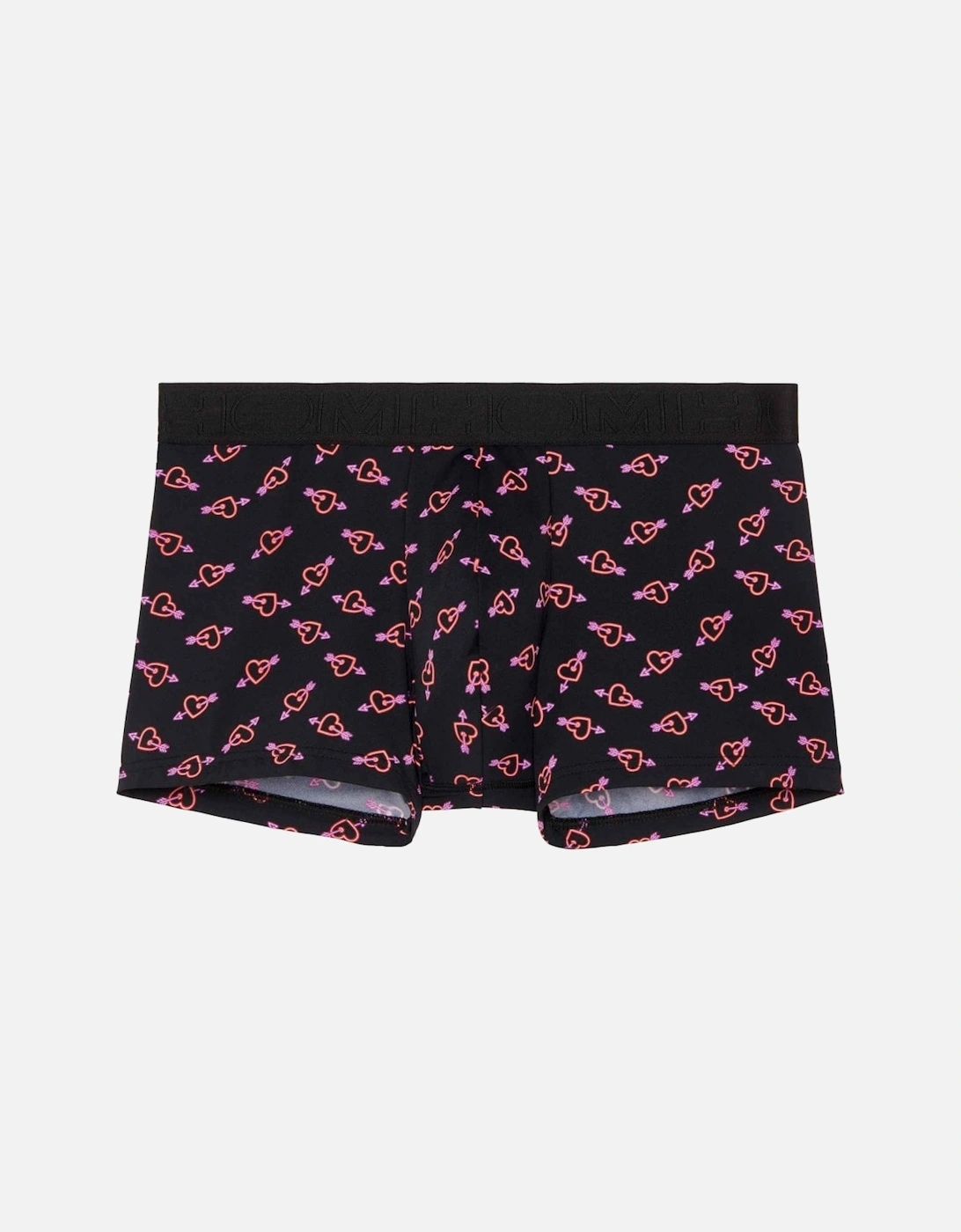 Hom Men's Black Neon Heart Microfiber Boxer Brief, Print - : 32/30/31 S