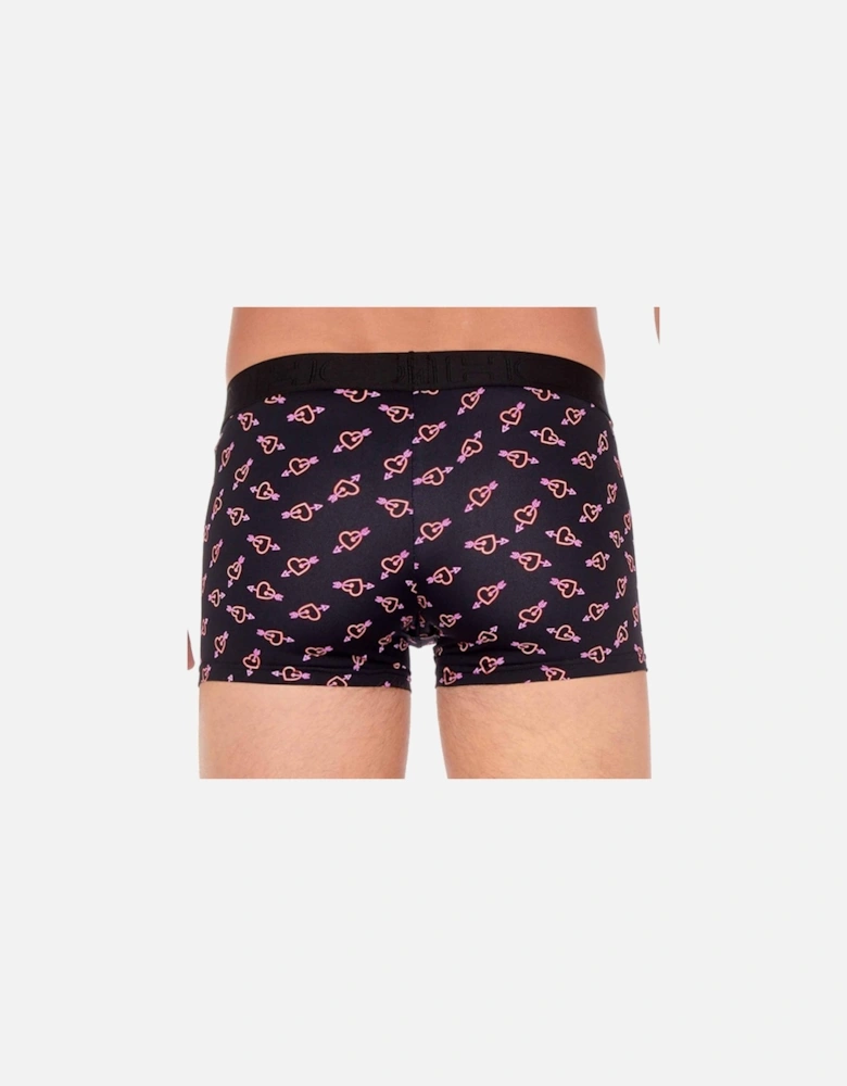 Neon Heart Microfiber Boxer Brief, Black Print