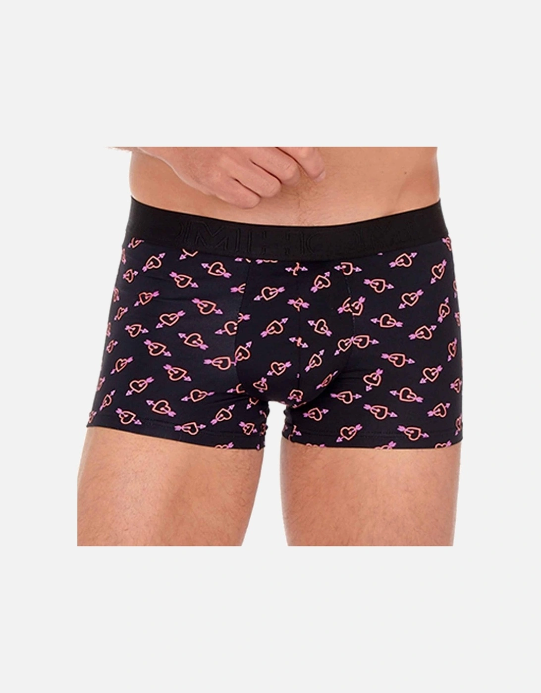 Neon Heart Microfiber Boxer Brief, Black Print