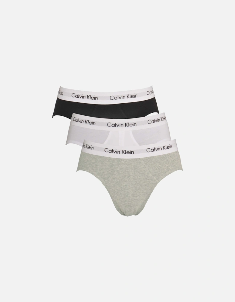 3-Pack Men's Briefs, Black/White/Grey