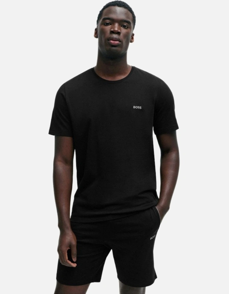 Luxe Jersey Crew-Neck Loungewear T-Shirt, Black