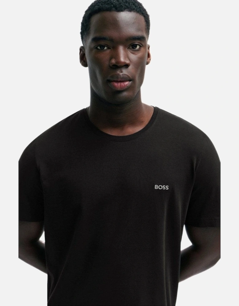 Luxe Jersey Crew-Neck Loungewear T-Shirt, Black